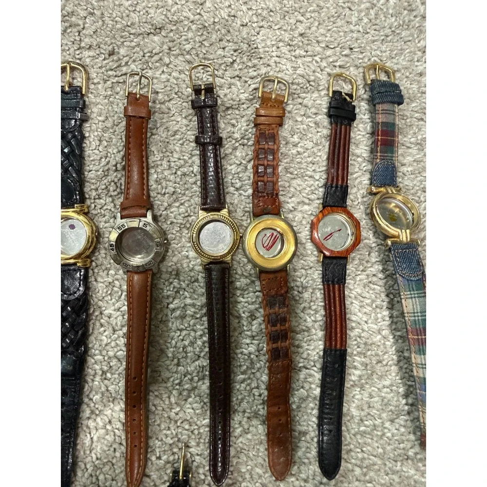 Bulk Lot 18 Vintage Watch Bands Empty Cases Jewelry Making Repair Craft Supplies